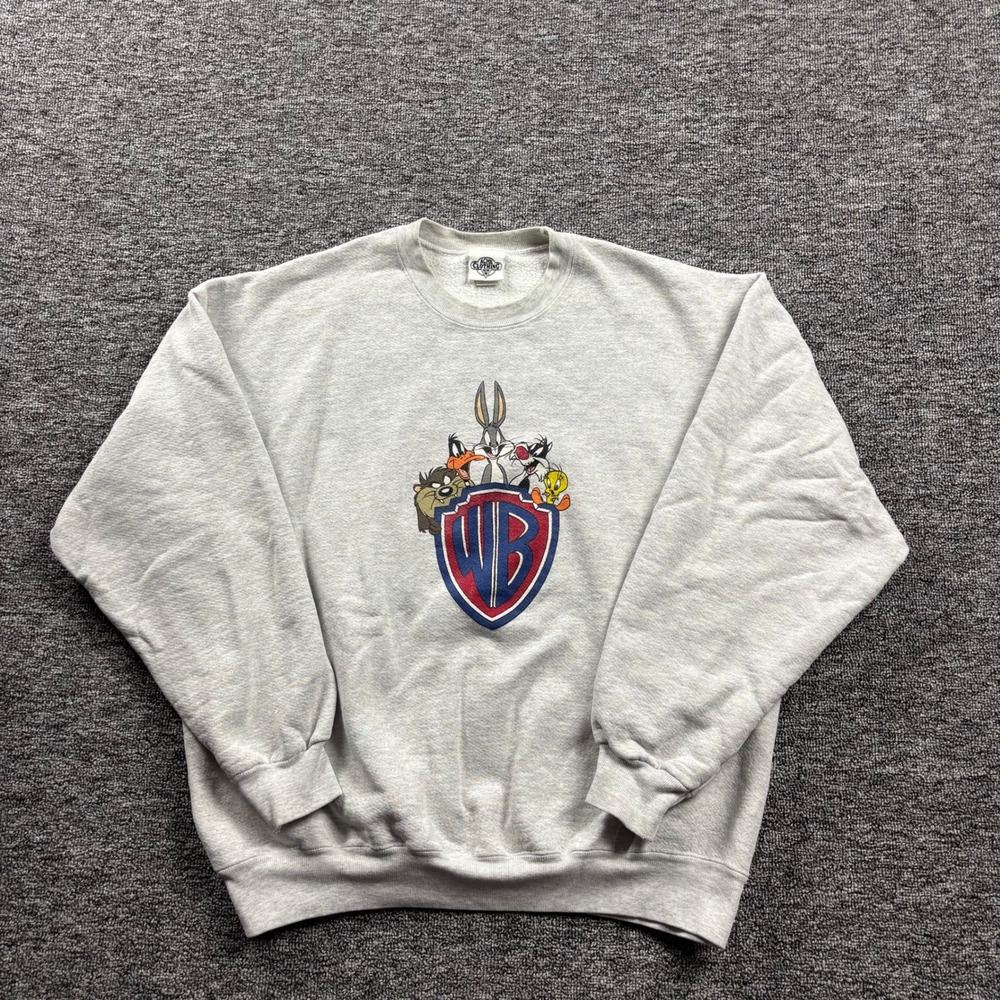 Vintage 1991 Acme Clothing Looney Tunes Grey Sweatshirt Size XL